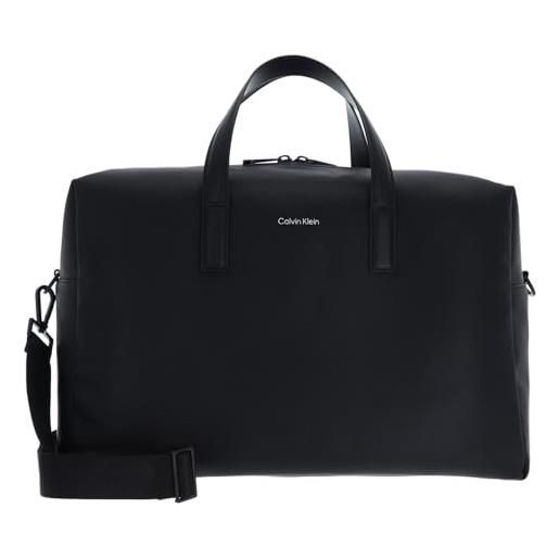 Calvin Klein must weekender k50k511218, borsa da viaggio uomo, nero (ck black pique), os