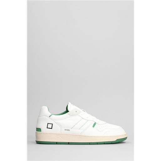 D.a.t.e. sneakers court 2.0 in pelle e tessuto bianco