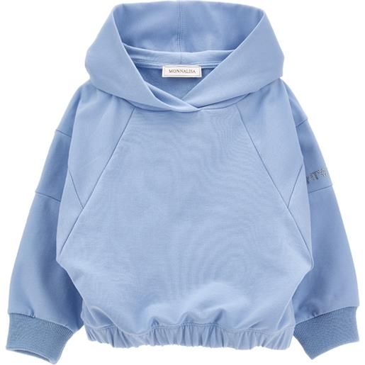 Monnalisa felpa cotone hoodie con borchiette