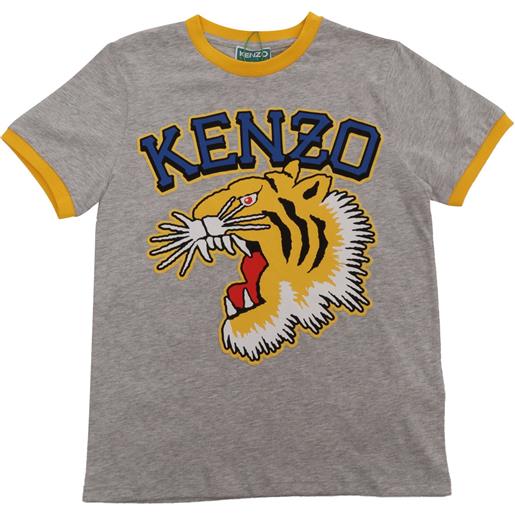 Kenzo t-shirt grigia con stampa tigre