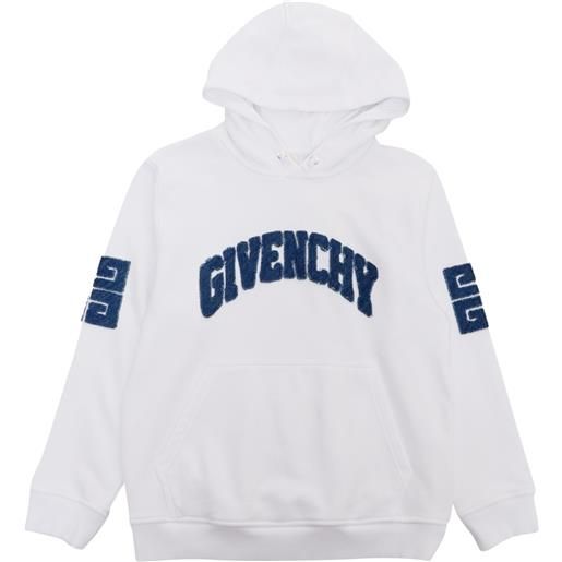 Givenchy Kids felpa bianca con logo ricamato
