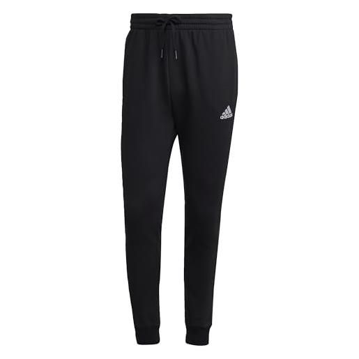 adidas regular tracksuit bottoms pantaloni da uomo, essentials fleece, dark grey heather/black, xxl