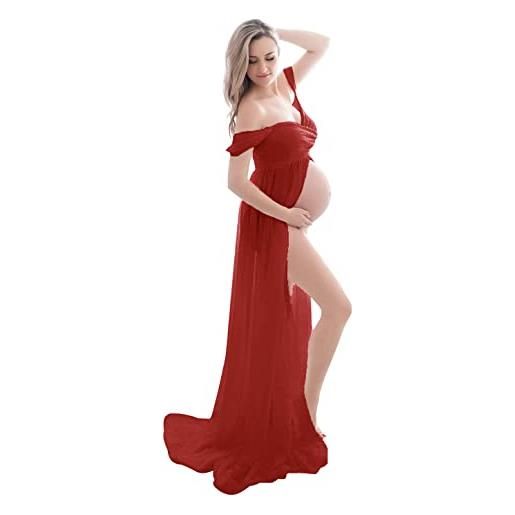 FEOYA-abiti maternity servizio fotografico puntelli donna gravidanza abito scoperte fotografia abiti da sposa abito senza spalline abito da sera