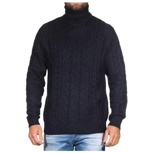 Only & sons onsrigge reg 3 cable roll neck knit maglione lavorato a maglia, navy scuro, m uomo