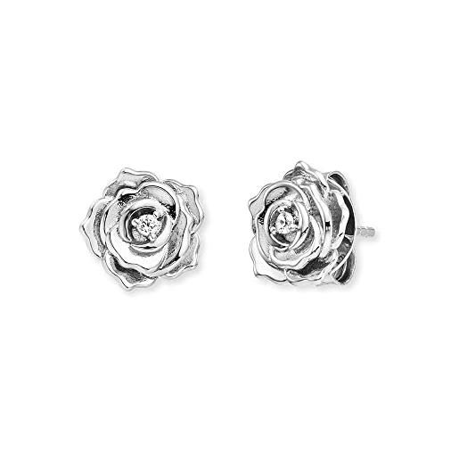 Engelsrufer orecchini da donna rose garden in argento sterling - senza nichel, 10 mm, argento sterling, zirconia cubica