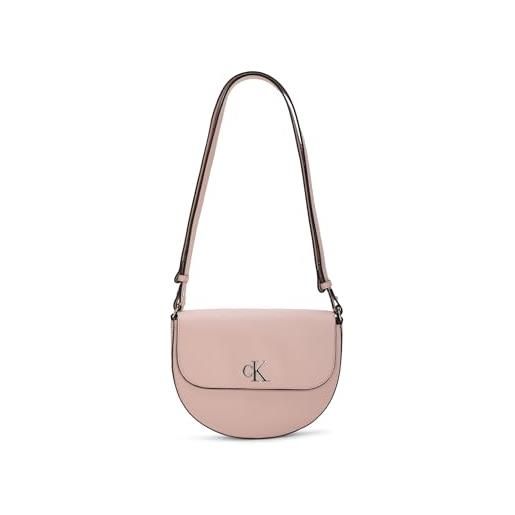 Calvin Klein Jeans minimal monogram saddle bag22 t k60k611961, borse a tracolla donna, rosa (pale conch), os