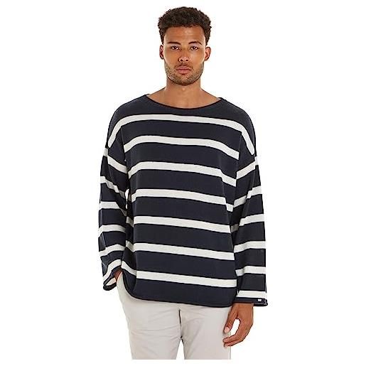 Tommy Hilfiger pullover donna soft wool sweater pullover in maglia, multicolore (breton stp/ desert sky/ ecru), 50