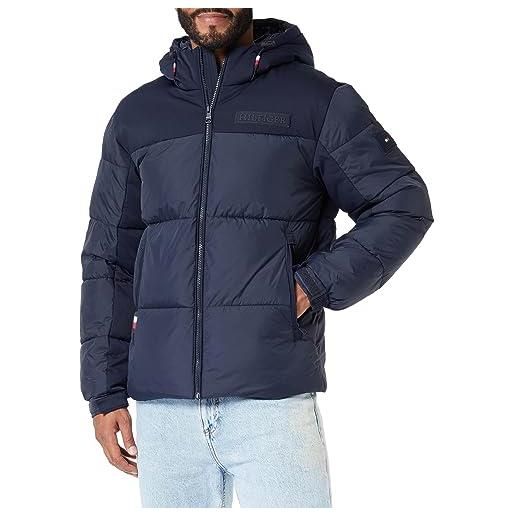 Tommy Hilfiger giacca uomo hooded jacket giacca invernale, blu (desert sky), xxl