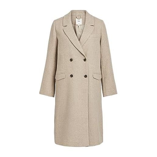 Object objblaza l/s coat noos cappotto lungo, humus/dettagli: melange, 40 donna