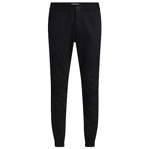 Calvin Klein Jeans monologo casual badge chino j30j324045 pantaloni in tessuto, nero (ck black), s uomo