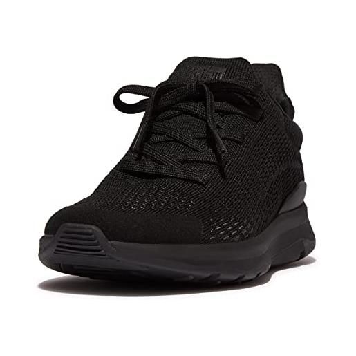 Fitflop vitamina ff sneaker, scarpe da ginnastica donna, tutto nero, 39 eu