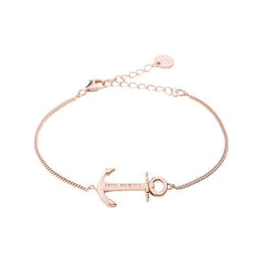 Paul Hewitt braccialetto donna anchor spirit plated - bracciale donna argento 925 (oro rosato), braccialetto ancora donna (oro rosato)