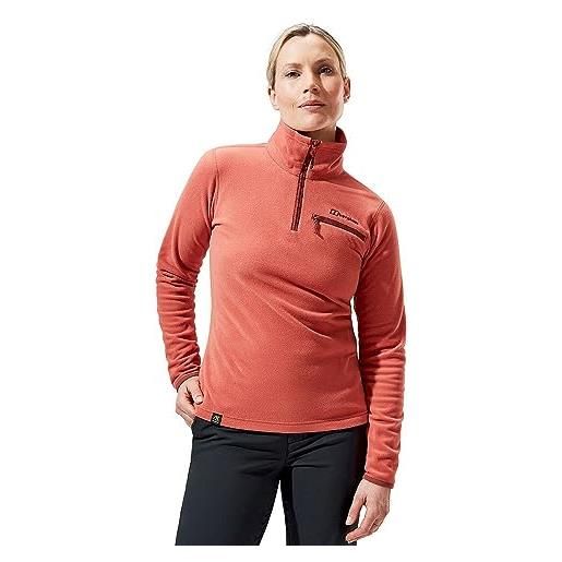 Berghaus prism 2.0 micro half zip polartec giacca di pile per donna, marrone rossiccio, 46