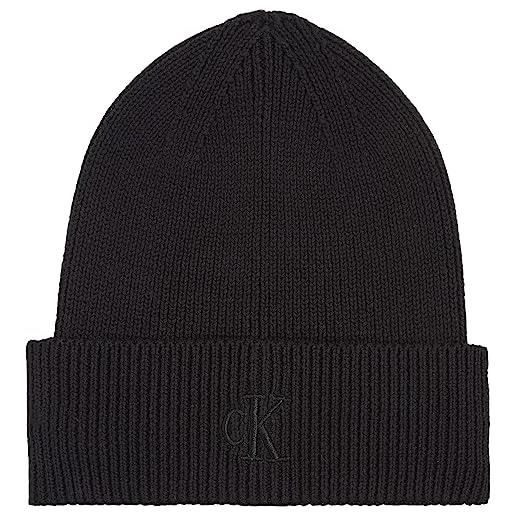 Calvin Klein Jeans archive logo beanie 158 cappello lavorato a maglia, uomo, nero, taglia unica