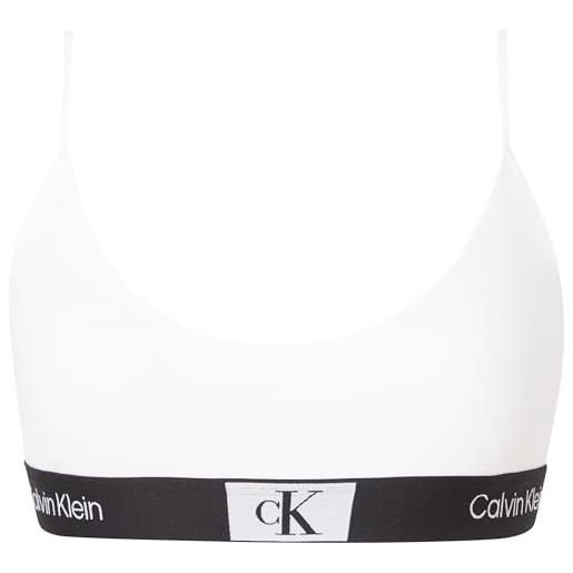 Calvin Klein unlined bralette, white, xl donna
