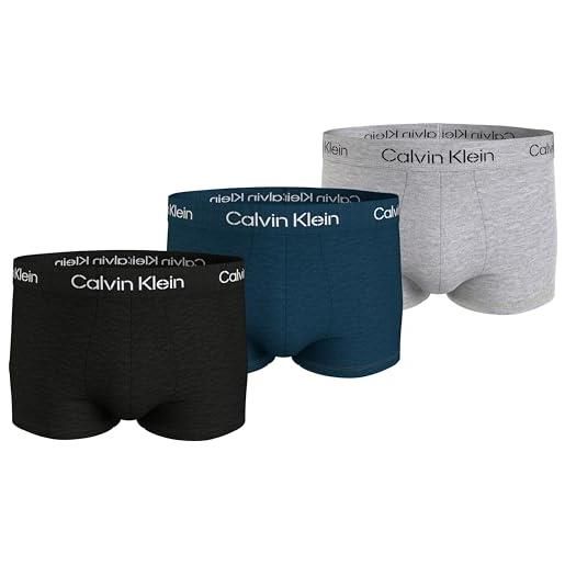 Calvin Klein trunk 3pk 09a, uomo, black, speakeasy, grey heather, xl