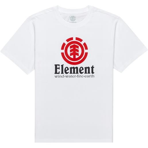 Element - t-shirt in cotone biologico - vertical tee optic white per uomo - taglia s, m, l, xl - bianco