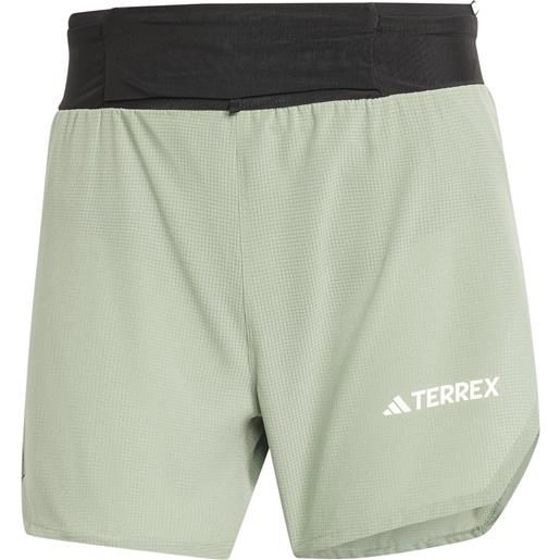 Adidas - short de trail/running - techrock pro short m silgrn per uomo - taglia m - verde