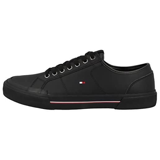 Tommy Hilfiger sneakers vulcanizzate uomo scarpe, nero (black), 40 eu
