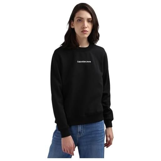 Calvin Klein Jeans institutional crew neck j20j222548 felpa, nero (ck black), xxs donna