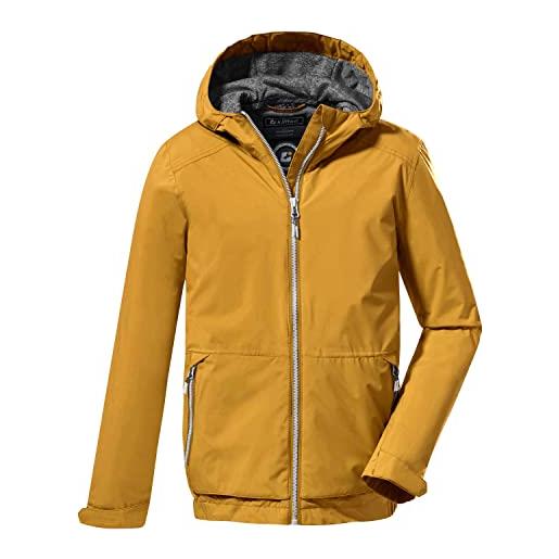 Killtec boy's giacca funzionale/giacca outdoor con cappuccio, impermeabile - kos 74 bys jckt, curry, 140, 37975-000