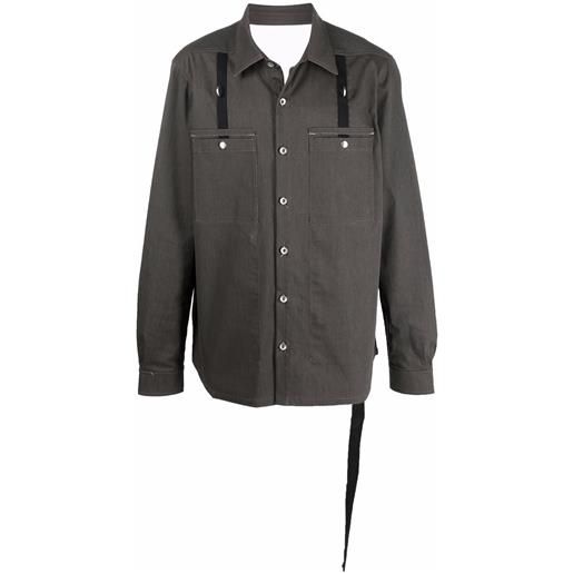 Rick Owens DRKSHDW giacca-camicia con anello a d - grigio
