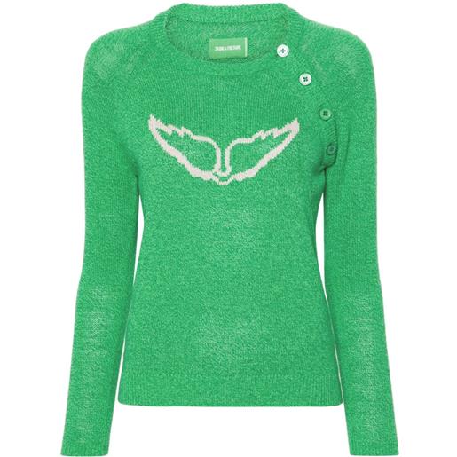 Zadig&Voltaire maglione regliss wings - verde
