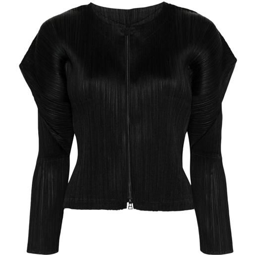 Pleats Please Issey Miyake cardigan monthly colors february - nero
