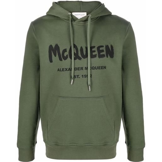 Alexander McQueen felpa con stampa - verde