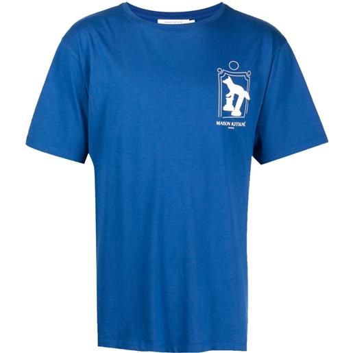 Maison Kitsuné t-shirt con stampa - blu