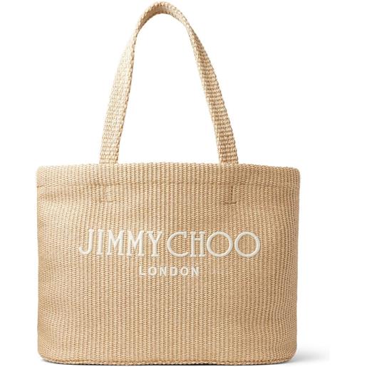 Jimmy Choo borsa da spiaggia con ricamo - toni neutri