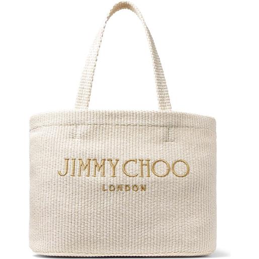Jimmy Choo borsa da spiaggia con ricamo - toni neutri