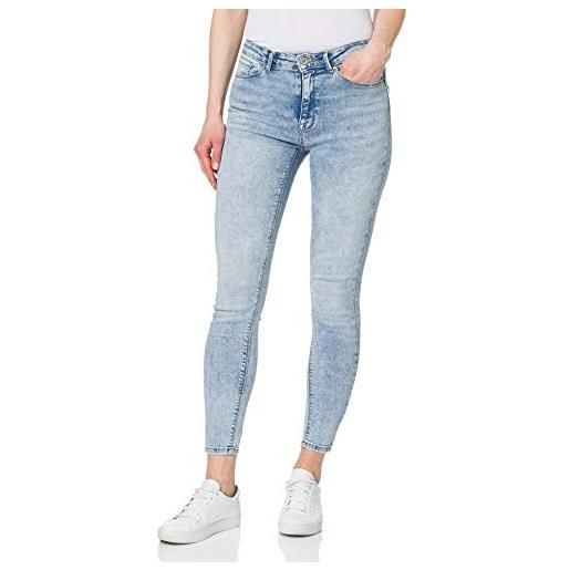Only onlpaola life hw skinny ank azg871 noos jeans elasticizzati, light blue denim, 32 cm (medium) donna