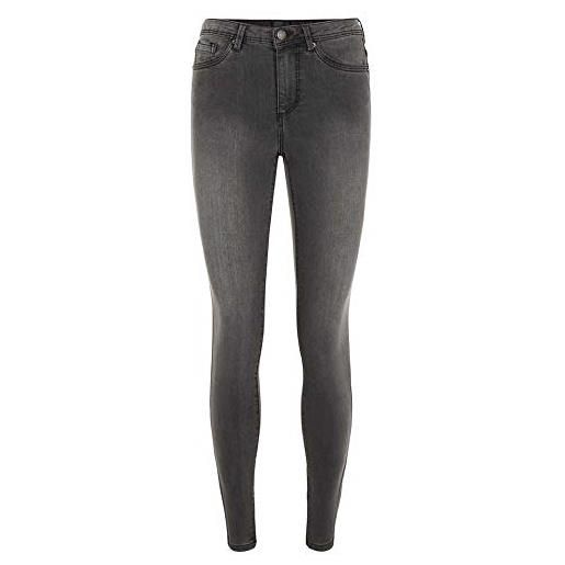 Vero Moda vmtanya mr s piping jeans vi207 noos skinny, grigio (dark grey denim dark grey denim), 36/ l30 (taglia unica: small) donna
