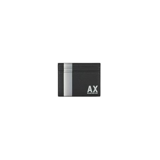 Armani Exchange cartoncino ascia blocco di colore, custodia per carte di credito uomo, nero, taglia unica