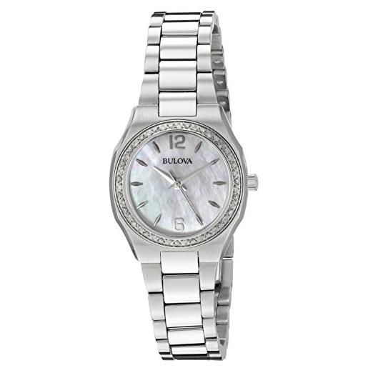 Bulova orologio analogico al quarzo donna con cinturino in acciaio inossidabile 96r199