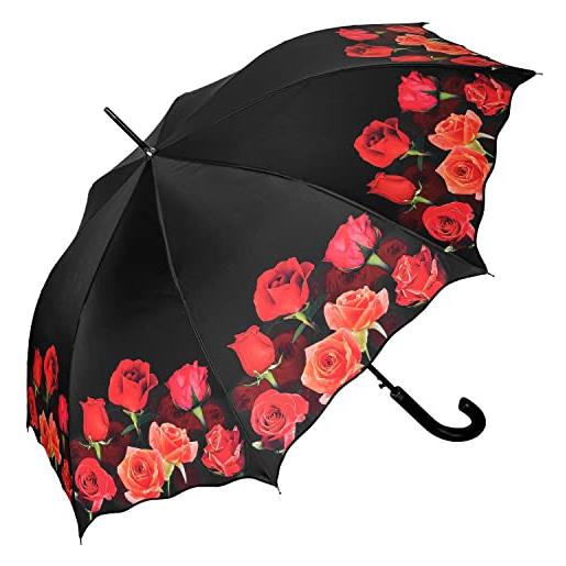 VON LILIENFELD® ombrello bouquet di rose pioggia lungo classico automatico donna fiore