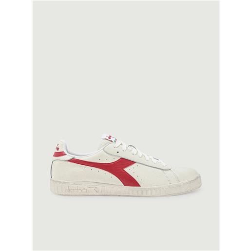 DIADORA sneakers game l low waxed bianco rosso