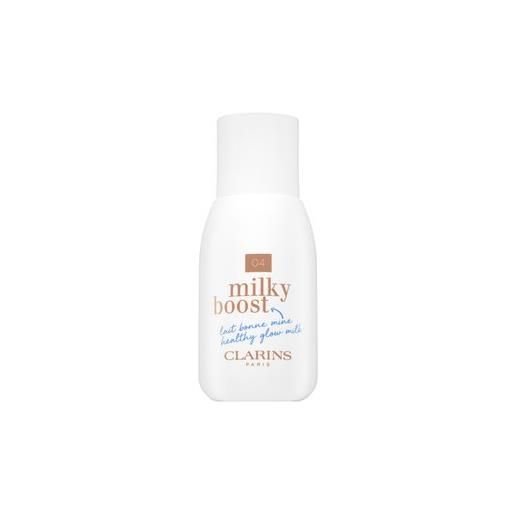 Clarins milky boost foundation emulsione tonificante e idratante per l' unificazione della pelle e illuminazione 04 auburn 50 ml