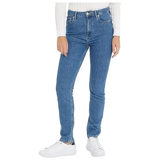 Tommy Hilfiger jeans donna slim cigarette elasticizzati, blu (eve), 28w / 28l