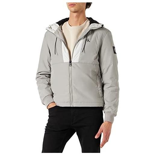 Calvin Klein Jeans padded hooded harrington jacket j30j322180 giacche imbottite, grigio (mercury grey), xs uomo