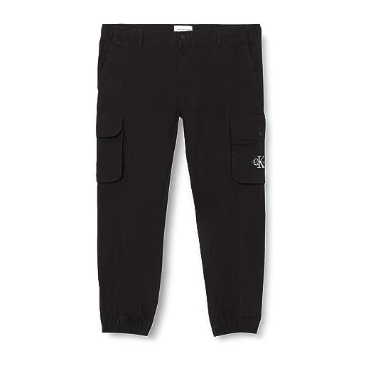 Calvin Klein Jeans plus skinny washed cargo j30j324525 pantaloni in tessuto, nero (ck black), 6xl uomo