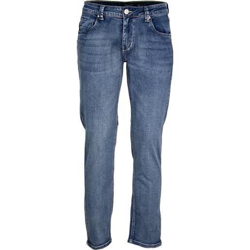 Coveri Collection jeans elasticizzato 5 tasche con cuciture colorate