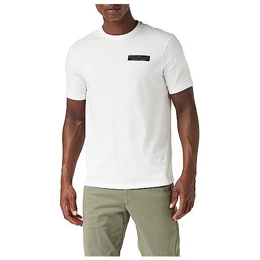 Armani Exchange sustainable, logo on front, cross gender, regular fit t-shirt, bianco, m uomo