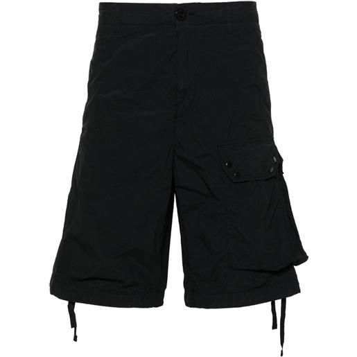 Ten C shorts con effetto stropicciato - nero