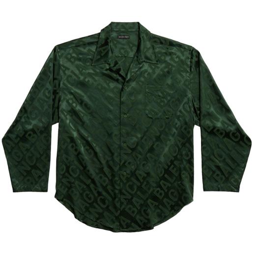 Balenciaga camicia con logo - verde