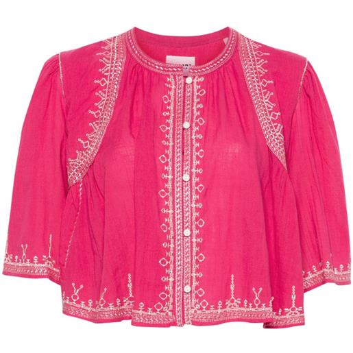 MARANT ÉTOILE blusa perkins con ricamo - rosa