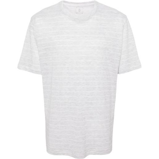 Eleventy t-shirt girocollo a righe - grigio