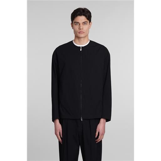 Attachment giacca casual in cotone nero