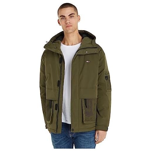 Tommy Jeans giacca uomo tech giacca da mezza stagione, verde (drab olive green), l